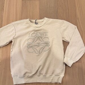 Loewe Cream Logo Embroidered Sweatshirt